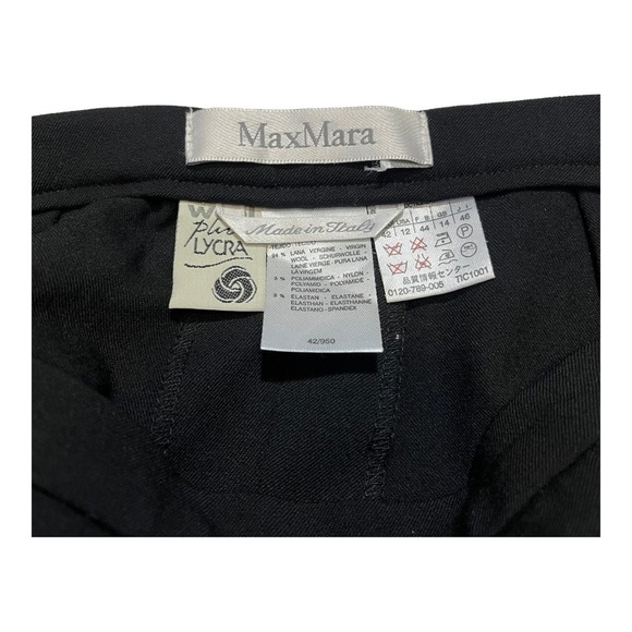 Max Mara Black Wool Plus Lycra Side Zip Pants - Picture 6 of 7